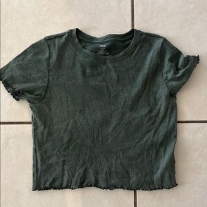 Aerie Olive Ribbed Knit Top